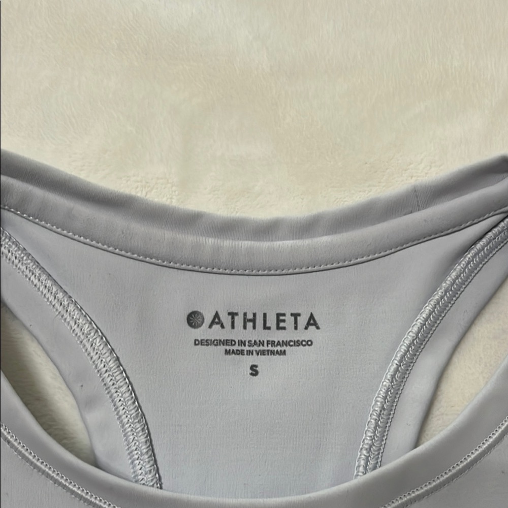 Athleta Blue and White top and Leggings Performance Stretch - Picture 3 of 14